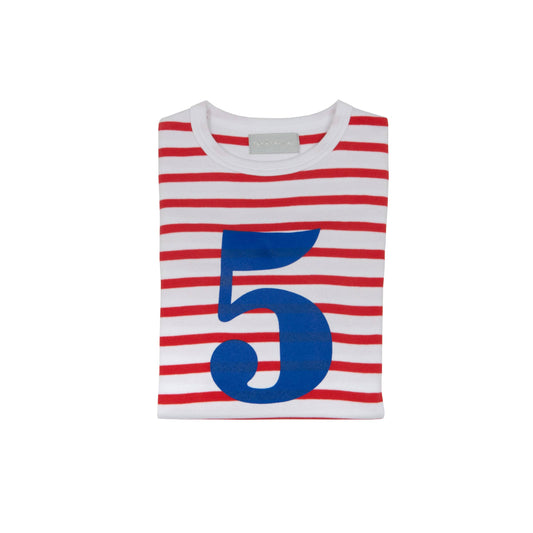 Red & White Striped 5 (Blue) Shirt