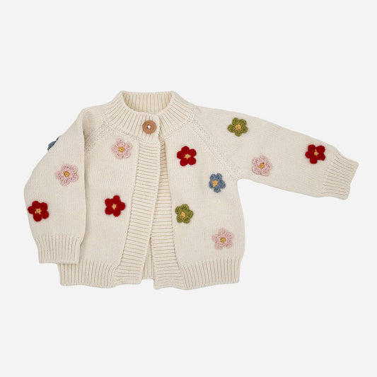 Cotton Flower Cardigan Sweater