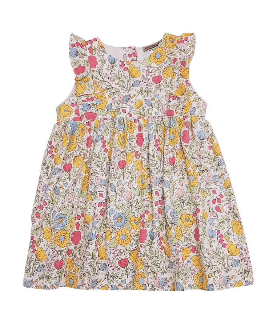 Lyann and Noah Pastel Flowers Ruffle Dress