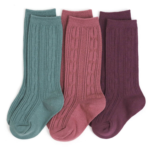 Denali Cable Knit Knee High Sock 3-Pack 6-18 mo.