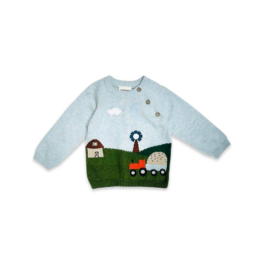 Farm Jacquard Knit Baby Pullover