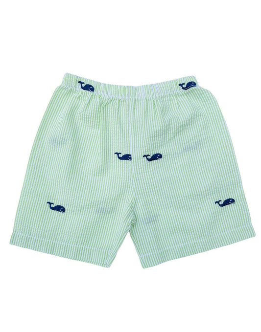 Lime Navy Whales Shorts
