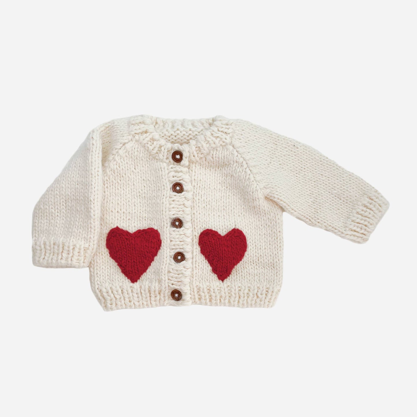 Red Heart Hand-Knit Cardigan