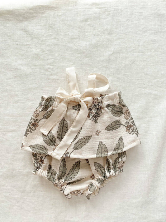 Palms Muslin Top and Bloomer Set