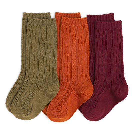 Yosemite Cable Knit Knee High Sock 3-Pack 7-10