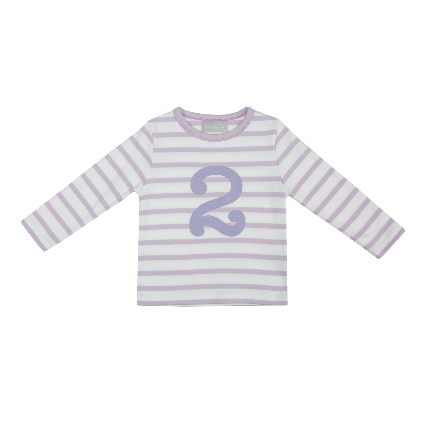 Violet & White Breton Striped Number 2 T Shirt