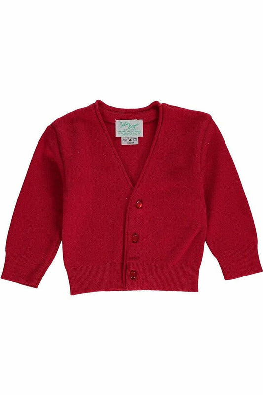 Red Cotton Cashmere Cardigan