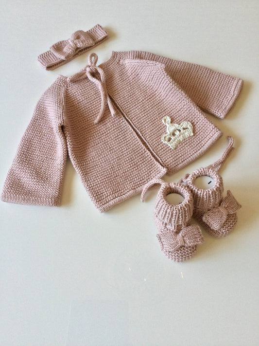 Pink Royal Handcrafted Cardigan Set